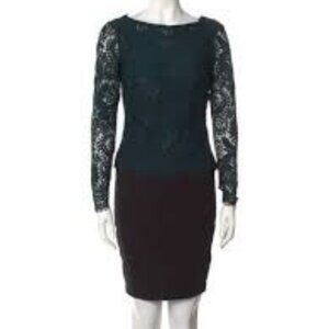 Ted Baker Lace Bodycon Vendela Green Knee length dress size 1/US 4